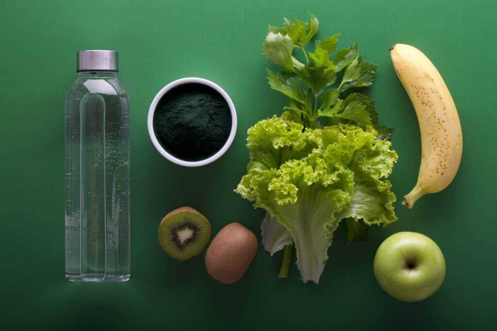 fruits and veggies on display